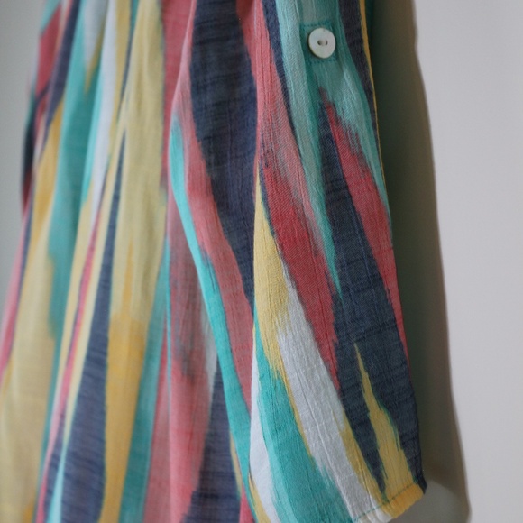 Ruby Rd 3/4 Sleeve Flowy Button Up (Large) - Picture 5 of 6